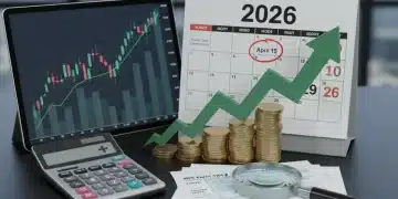 Financial documents and charts with a calendar marking 2026, symbolizing capital gains tax reform planning.