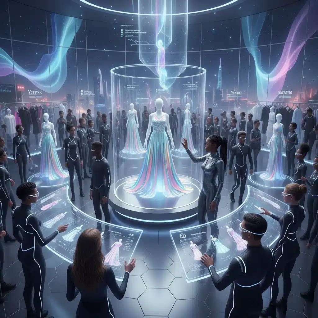 Customers using augmented reality for virtual fashion try-on experience