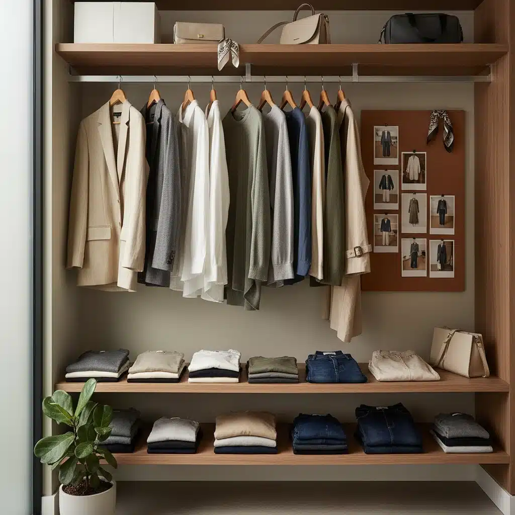 Organized capsule wardrobe with versatile clothing items