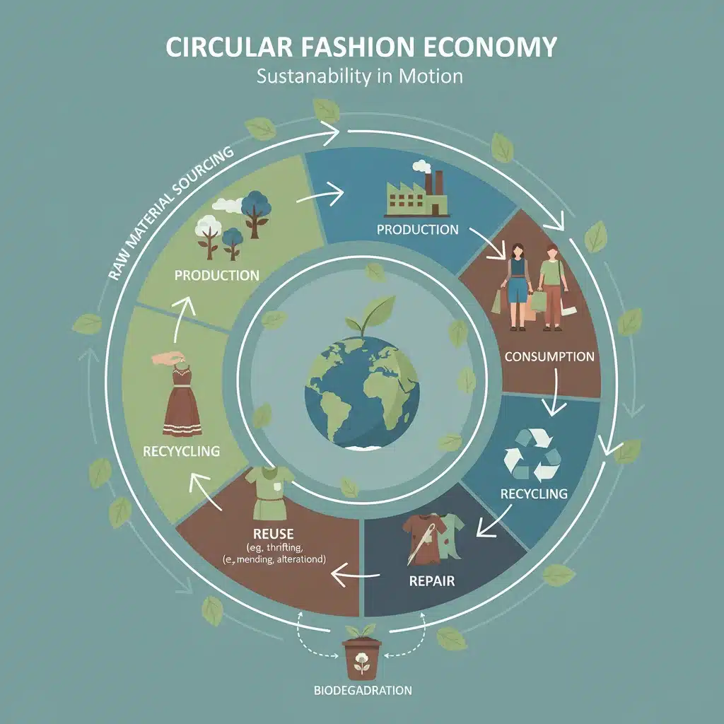 Circular economy model in sustainable fashion production