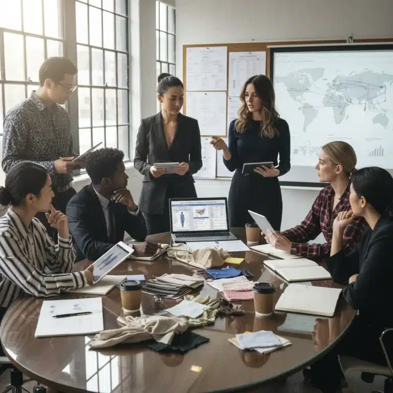Fashion professionals strategizing cost reduction and sourcing for 2026