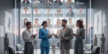 Fashion professionals networking digitally in 2026, engaging on screens