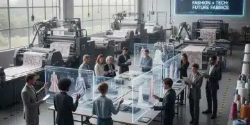 On-Demand Manufacturing: US Fashion's 2026 Growth Opportunity Fashion professionals collaborating on digital designs in an on-demand manufacturing facility.