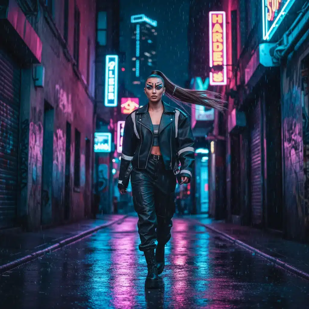 Bold graphic eyeliner with sleek high ponytail for street style