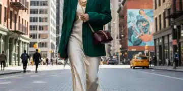 Person in trendy street style outfit with stylish accessories