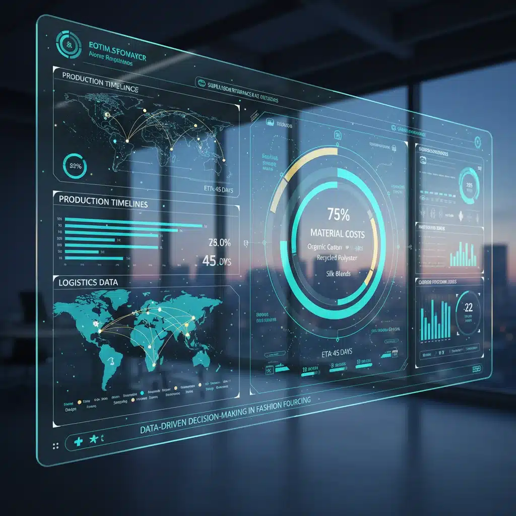 Digital dashboard showing real-time supply chain analytics