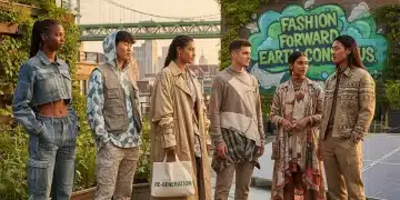 The Evolution of Sustainable Streetwear: 10 Brands Leading the Charge in 2026 Diverse individuals in sustainable streetwear, urban setting, eco-friendly fashion