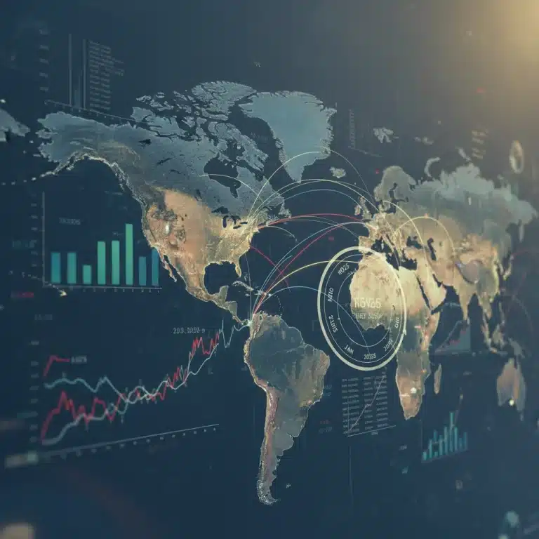 Global trade map showing US market impact from Q4 2025 agreements